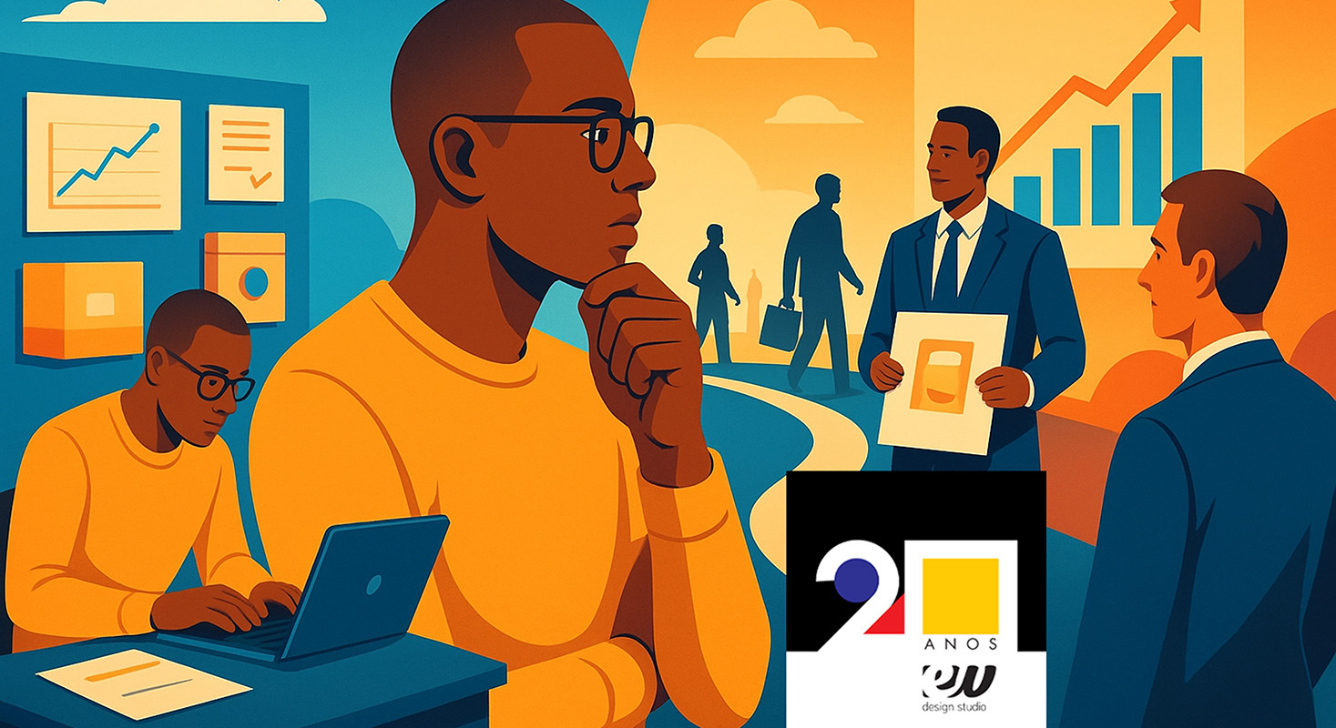 Capa do artigo que descreve momentos decisivos na carreira de um designer